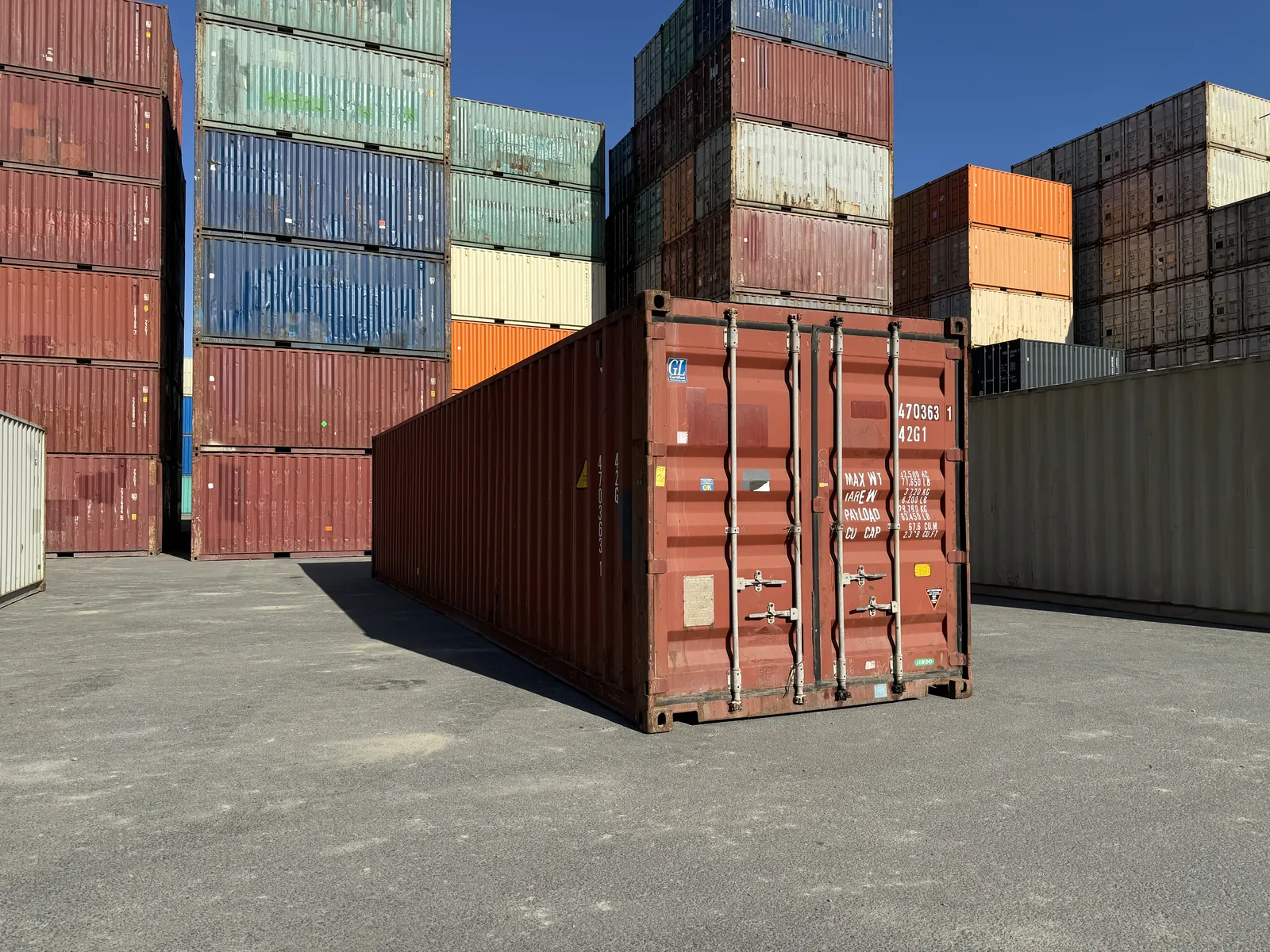 Shipping container ready to go to Howard